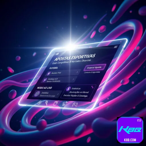 Tela do app k8b.com com login rápido no celular